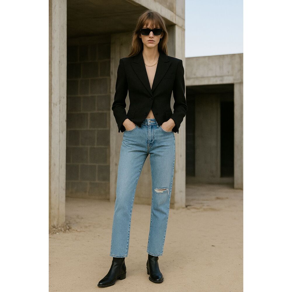 CELINE Paris Blue Denim Straight Leg Jeans Trousers  Women's Size 27